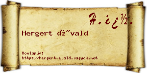 Hergert Évald névjegykártya
